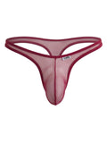 CandyMan Men's Underwear 99954 Thongs Color Burgundy Mesh