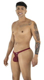 CandyMan Men's Underwear 99954 Thongs Color Burgundy Mesh