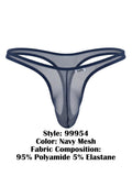 CandyMan Men's Underwear 99954 Thongs Color Navy Mesh
