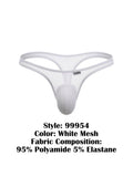 CandyMan Men's Underwear 99954 Thongs Color White Mesh