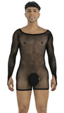 CandyMan Men's Underwear 99955 Bodysuit Color Black