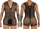 CandyMan Men's Underwear 99956 Bodysuit Color Black