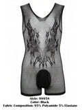 CandyMan Men's Underwear 99958 Bodysuit Color Black