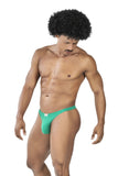 Clever Moda Men's Underwear 100007 3PK Autralian Latin Thongs Color Green-Pink-Blue