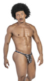 Clever Moda Men's Underwear 100008 3PK Autralian Latin Thongs Color Black-Orange-Black