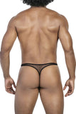 Clever Moda Men's Underwear 100008 3PK Autralian Latin Thongs Color Black-Orange-Black