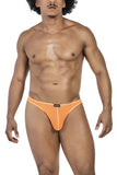 Clever Moda Men's Underwear 100008 3PK Autralian Latin Thongs Color Black-Orange-Black