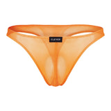 Clever Moda Men's Underwear 100008 3PK Autralian Latin Thongs Color Black-Orange-Black