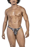 Clever Moda Men's Underwear 100008 3PK Autralian Latin Thongs Color Black-Orange-Black