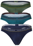 Clever 100010 3PK Australian Latin Thongs Color Blue-Petrol-Green
