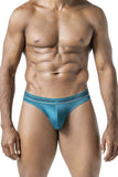 Clever Moda Men's Underwear 100010 3PK Australian Latin Thongs Color Blue-Petrol-Green