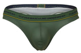 Clever Moda Men's Underwear 100010 3PK Australian Latin Thongs Color Blue-Petrol-Green