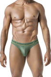 Clever Moda Men's Underwear 100010 3PK Australian Latin Thongs Color Blue-Petrol-Green