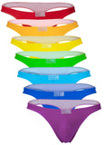 Clever Moda Men's Underwear 10009 7PK Pride Thongs Color Multi-colored