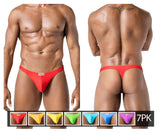 Clever Moda Men's Underwear 10009 7PK Pride Thongs Color Multi-colored