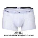 Clever Moda Men's Underwear 1673 Legend Trunks Color White