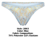 Clever Moda Men's Underwear 2063 Diamond Thongs Color Blue