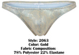 Clever Moda Men's Underwear 2063 Diamond Thongs Color Gold