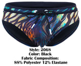 Clever Moda Men's swimwear 2068 Tumaco Swim Briefs Color Black