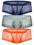 Clever Moda Men's Underwear 26067 3PK Australian Latin Trunks Color Multi-colored Mesh