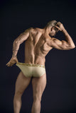 Clever Moda Men's Underwear 519968 3PK Australian Latin Briefs Color Beige-Blue-Green