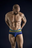 Clever Moda Men's Underwear 519969 3PK Australian Latin Briefs Color Blue-Petrol-Green