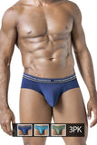 Clever Moda Men's Underwear 519969 3PK Australian Latin Briefs Color Blue-Petrol-Green