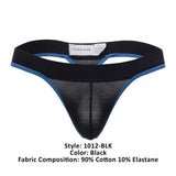 Doreanse Men's Underwear 1012-BLK Borderline Thongs Color Black