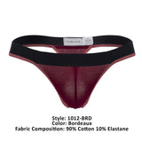 Doreanse Men's Underwear 1012-BRD Borderline Thongs Color Bordeaux
