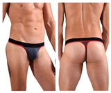 Doreanse Men's Underwear 1012-CHR Borderline Thongs Color Charcoal