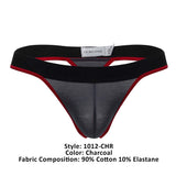Doreanse Men's Underwear 1012-CHR Borderline Thongs Color Charcoal