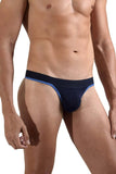 Doreanse Men's Underwear 1012-NVY Borderline Thongs Color Navy