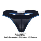 Doreanse Men's Underwear 1012-NVY Borderline Thongs Color Navy
