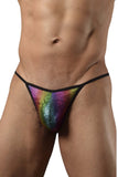 Doreanse Men's Underwear 1300-RBW Disco Thongs Color Rainbow