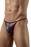 Doreanse Men's Underwear 1300-RBW Disco Thongs Color Rainbow