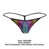 Doreanse Men's Underwear 1300-RBW Disco Thongs Color Rainbow