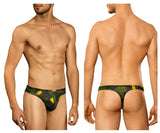 Doreanse Men's Underwear 1303-PRN Camosaic Thong Color Green