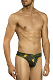 Doreanse Men's Underwear 1303-PRN Camosaic Thong Color Green