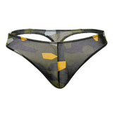 Doreanse Men's Underwear 1303-PRN Camosaic Thong Color Green