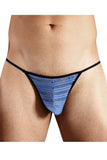 Doreanse Men's Underwear 1306-BLU Mesh G-String Thong Color Blue