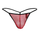 Doreanse Men's Underwear 1306-RED Mesh G-String Thong Color Red