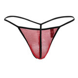 Doreanse Men's Underwear 1306-RED Mesh G-String Thong Color Red
