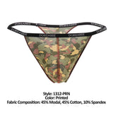 Doreanse Men's Underwear 1312-PRN Camouflage Thong Color Printed
