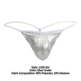 Doreanse Men's Underwear 1326-SLV Flashy G-String Color Silver Snake