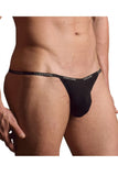 Doreanse Men's Underwear 1330-BLK Ribbed Modal T-thong Color Black