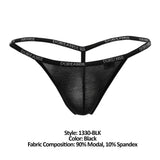 Doreanse Men's Underwear 1330-BLK Ribbed Modal T-thong Color Black