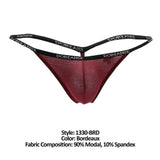 Doreanse Men's Underwear 1330-BRD Ribbed Modal T-thong Color Bordeaux