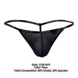 Doreanse Men's Underwear 1330-NVY Ribbed Modal T-thong Color Navy