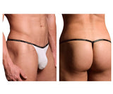 Doreanse Men's Underwear 1330-WHT Ribbed Modal T-thong Color White