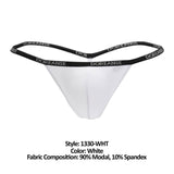 Doreanse Men's Underwear 1330-WHT Ribbed Modal T-thong Color White